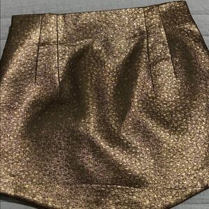 Zara Metallic Gold Mini Skirt
